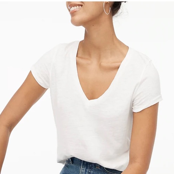 J. Crew Tops - J crew vintage slub cotton vneck tee white